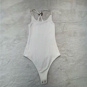 Abercrombie & Fitch Ribbed Tortoiseshell Ring Back Bodysuit Size XS